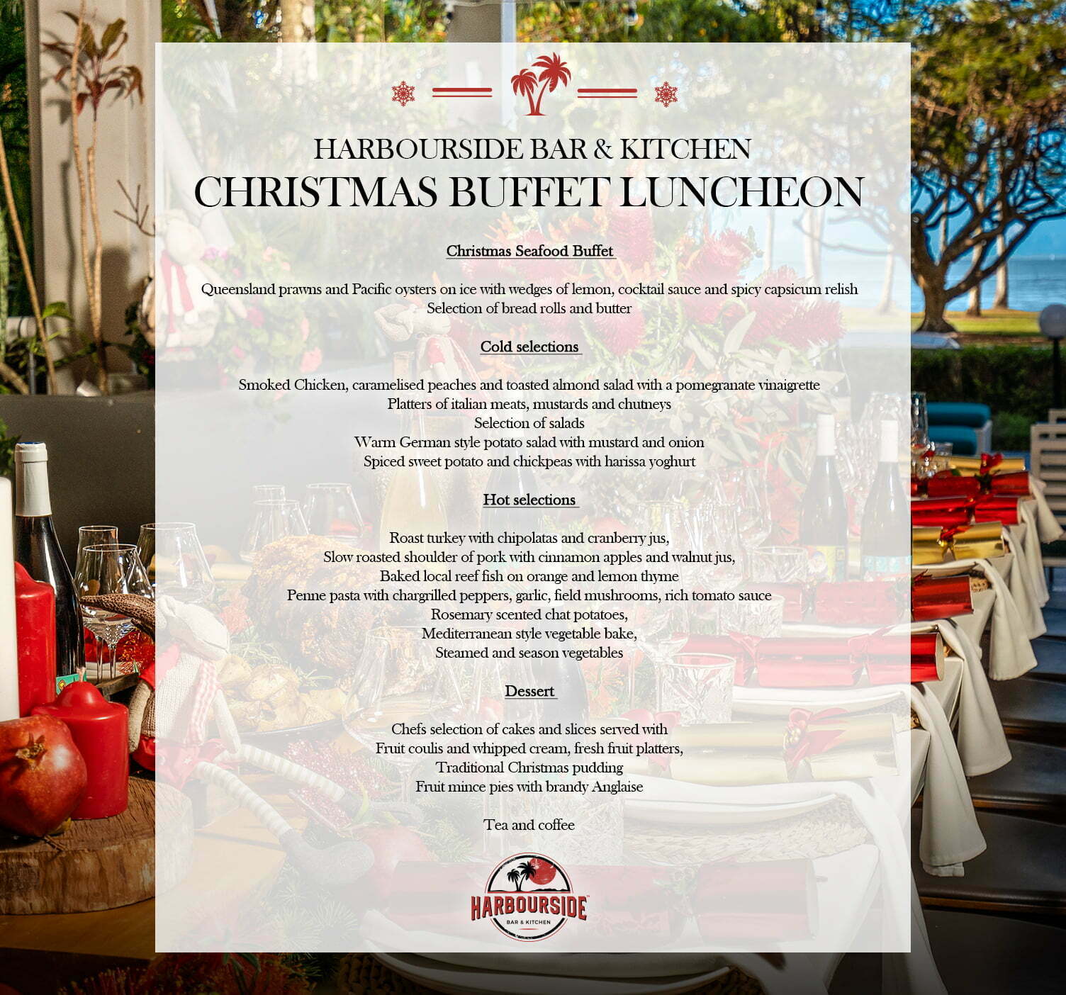 Christmas Lunch Menu at Harbourside Bar and Kitchen