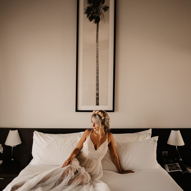 Beautiful Bride in Holiday Inn Cairns Harbourside Bridal Suite